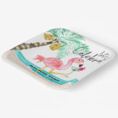 Flamingo Beach Party Tropisch Vrijgezellenfeest Papieren Bordje (Gebogen)