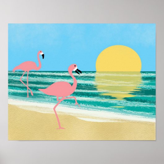 Flamingo Beach Poster (Voorkant)