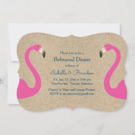 Flamingo Beach Rehearsal Dinner Invitation Kaart