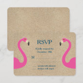 Flamingo Beach RSVP Kaartje (Voorkant / Achterkant)