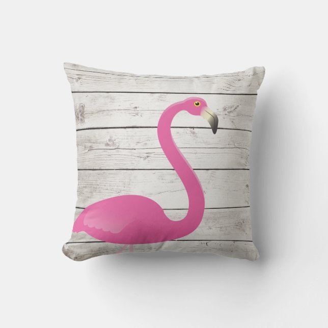 Flamingo Beach Sign Outdoor Pillow Buitenkussen (Voorkant)