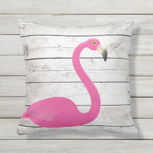 Flamingo Beach Sign Outdoor Pillow Buitenkussen
