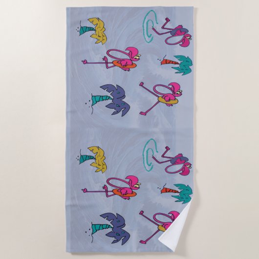 Flamingo Beach Towel Strandlaken (Voorkant)