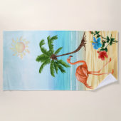Flamingo Beach Towel Strandlaken (Voorkant)