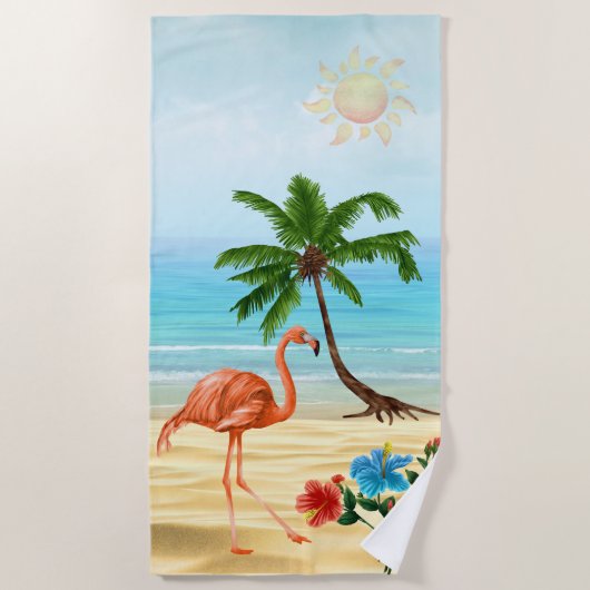 Flamingo Beach Towel Strandlaken (Voorkant)