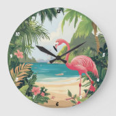 Flamingo Beach Tropical Grote Klok (Voorkant)