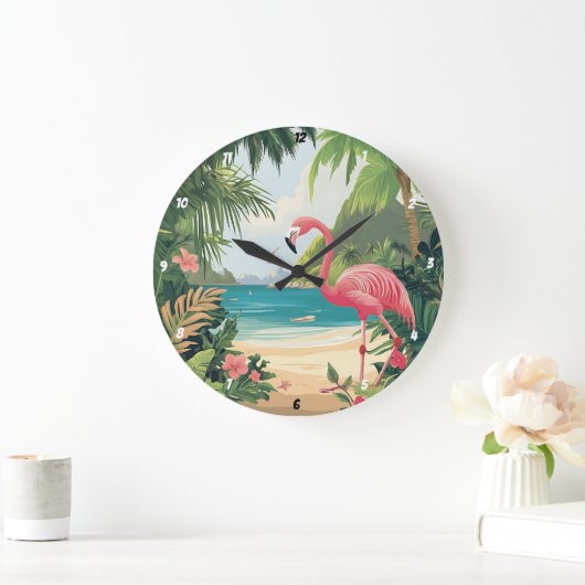 Flamingo Beach Tropical Grote Klok (Huis)