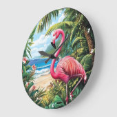 Flamingo Beach Tropical Grote Klok (Hoek)
