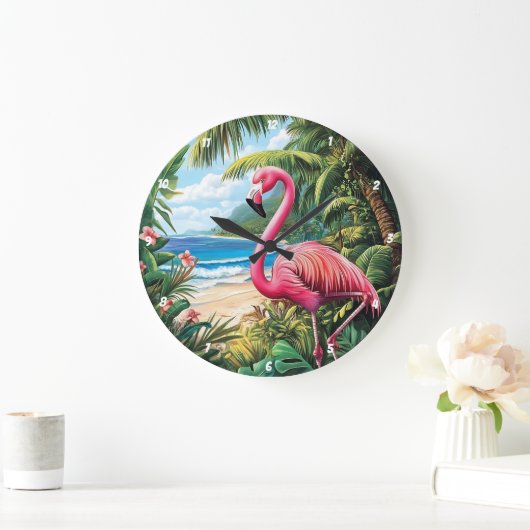 Flamingo Beach Tropical Grote Klok (Huis)
