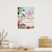 Flamingo Beach tropical tachtig welkomstbord poste Poster (Keuken)