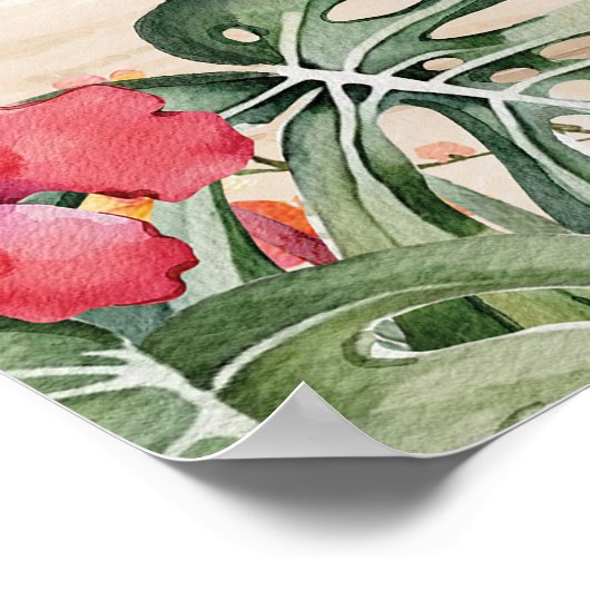 Flamingo Beach Tropical Veertig Welkomstbord poste Poster (Hoek)