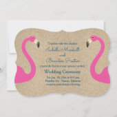 Flamingo Beach Wedding Invitation Kaart (Voorkant)