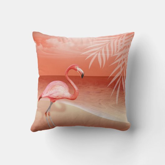 Flamingo Beach Wedding | koraal Kussen (Achterkant)