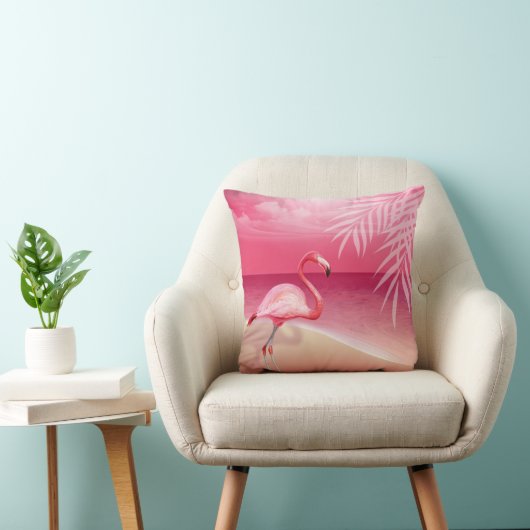 Flamingo Beach Wedding | Roze Kussen (Stoel)