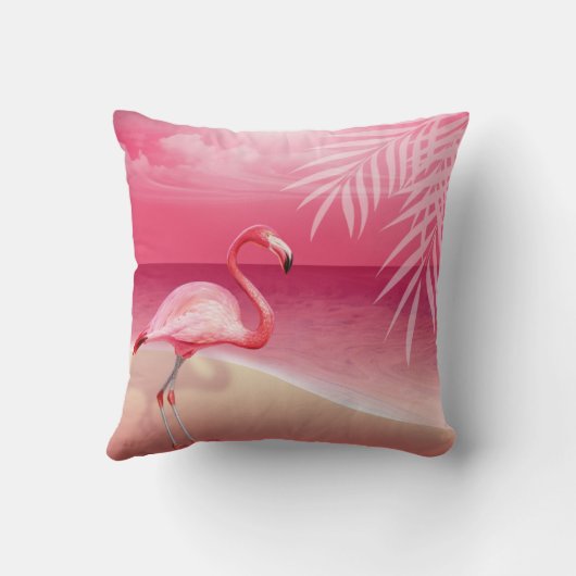 Flamingo Beach Wedding | Roze Kussen (Achterkant)