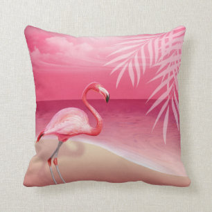 Flamingo Beach Wedding   Roze Kussen