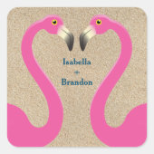 Flamingo Beach Wedding Sticker (Voorkant)