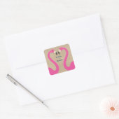 Flamingo Beach Wedding Sticker (Envelop)