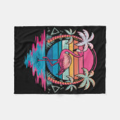 Flamingo Beach Zomer Vibes Palm Tree Tropical Sum Fleece Deken (Voorkant (Horizontaal))