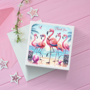 Flamingo Beachfeest Bedankt Vierkante Sticker