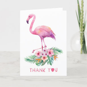 Flamingo bedankkaart Roze Tropisch Baby shower