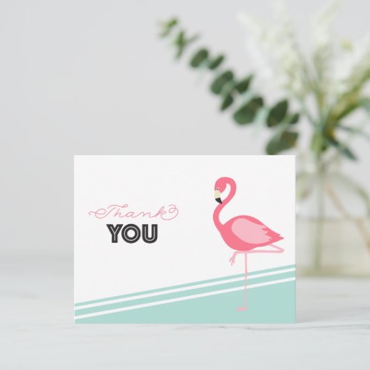 Flamingo Bedankt Briefkaart (Staand voorkant)