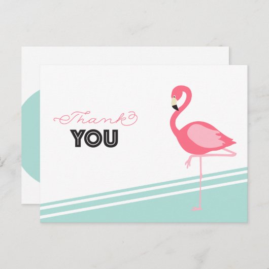 Flamingo Bedankt Briefkaart (Voorkant / Achterkant)