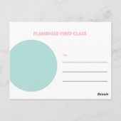 Flamingo Bedankt Briefkaart (Achterkant)