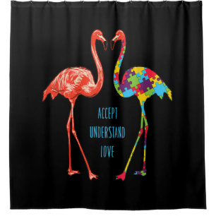 Flamingo Begrijp liefdesautisme Flamingo Douchegordijn