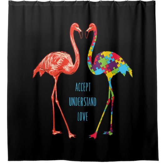 Flamingo | Begrijp liefdesautisme Flamingo Douchegordijn (Voorkant)