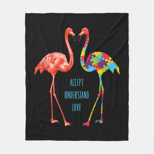 Flamingo | Begrijp liefdesautisme Flamingo Fleece Deken (Voorkant)