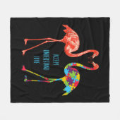 Flamingo | Begrijp liefdesautisme Flamingo Fleece Deken (Voorkant (Horizontaal))