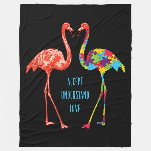 Flamingo | Begrijp liefdesautisme Flamingo Fleece Deken (Voorkant)