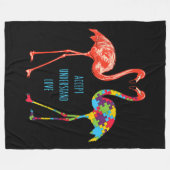 Flamingo | Begrijp liefdesautisme Flamingo Fleece Deken (Voorkant (Horizontaal))