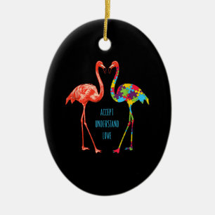 Flamingo   Begrijp liefdesautisme Flamingo Keramisch Ornament