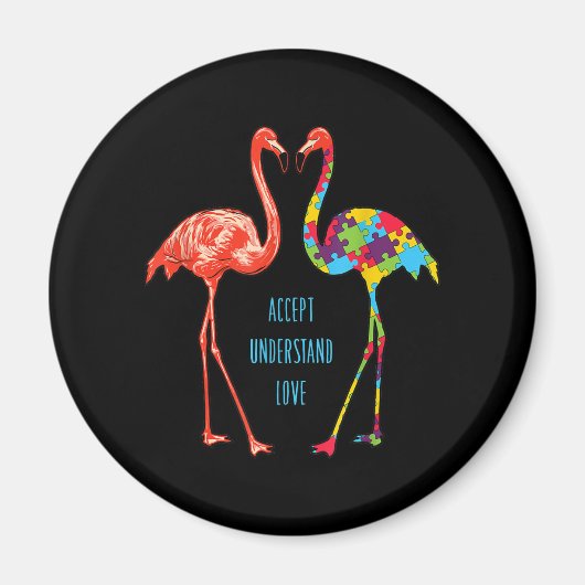 Flamingo | Begrijp liefdesautisme Flamingo Magneet (Voorkant)