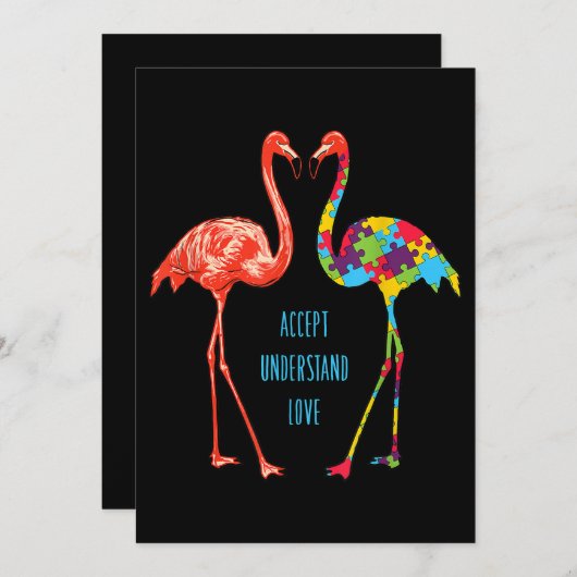 Flamingo | Begrijp liefdesautisme Flamingo Save The Date (Voorkant / Achterkant)