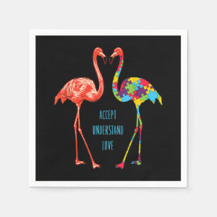 Flamingo Begrijp liefdesautisme Flamingo Servet
