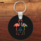 Flamingo | Begrijp liefdesautisme Flamingo Sleutelhanger (Voorkant)