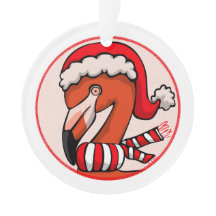 Flamingo Bells Kerst Acryl Ornament