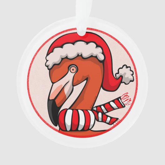 Flamingo Bells Kerst Acryl Ornament (voorkant)
