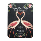 Flamingo bewaart de datum krijtbord magneet (Verticaal)