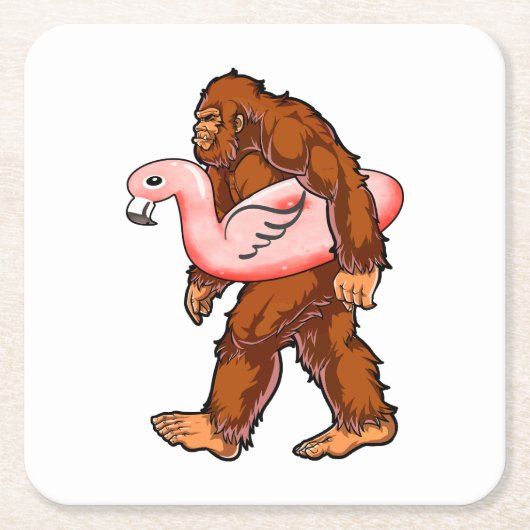 Flamingo Bigfoot Kartonnen Onderzetters (Voorkant)