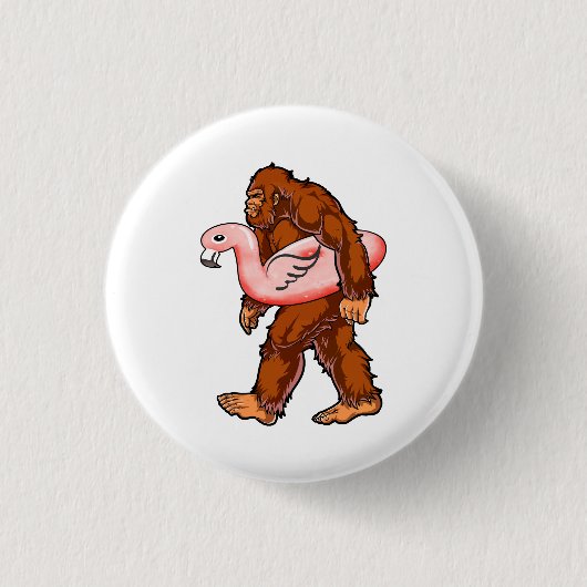 Flamingo Bigfoot Ronde Button 3,2 Cm (Voorkant)