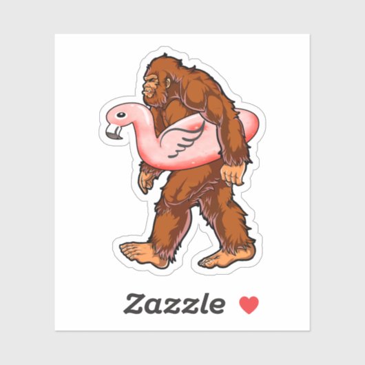 Flamingo Bigfoot Sticker (Vel)