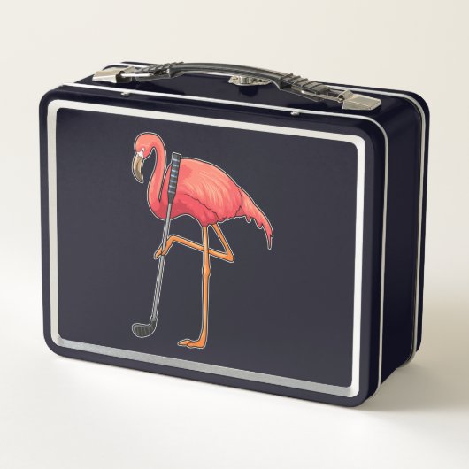 Flamingo bij Golf met Golfclub (Achterkant)