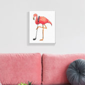 Flamingo bij Golf met Golfclub Canvas Afdruk (Insitu (Woonkamer))