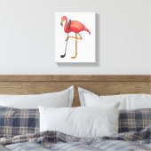Flamingo bij Golf met Golfclub Canvas Afdruk (Insitu (Slaapkamer))