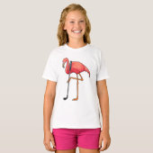 Flamingo bij Golf met Golfclub T-shirt (Voorkant volledig)