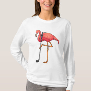 Flamingo bij Golf met Golfclub T-shirt